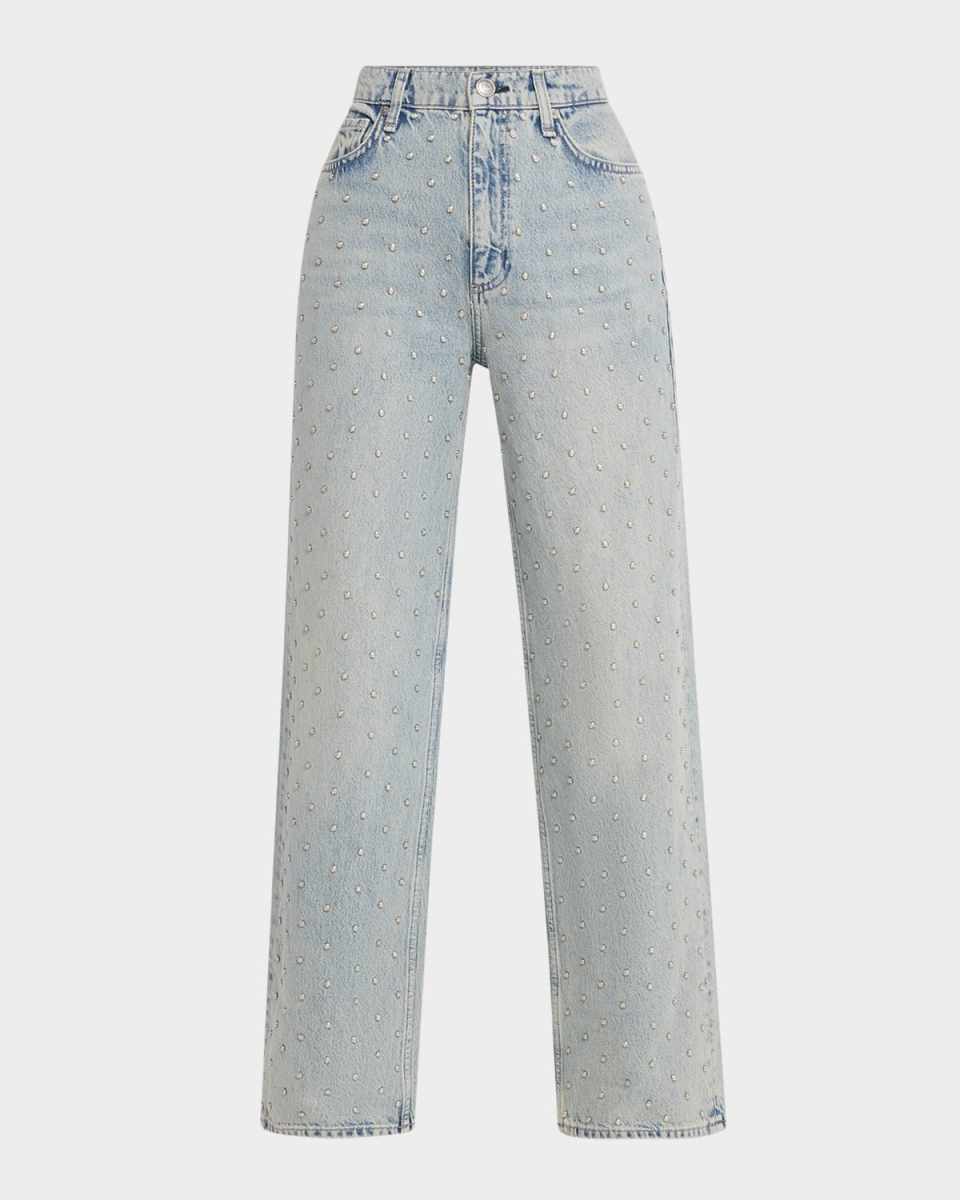 Shea High-Rise Relaxed Straight Embellished Jeans